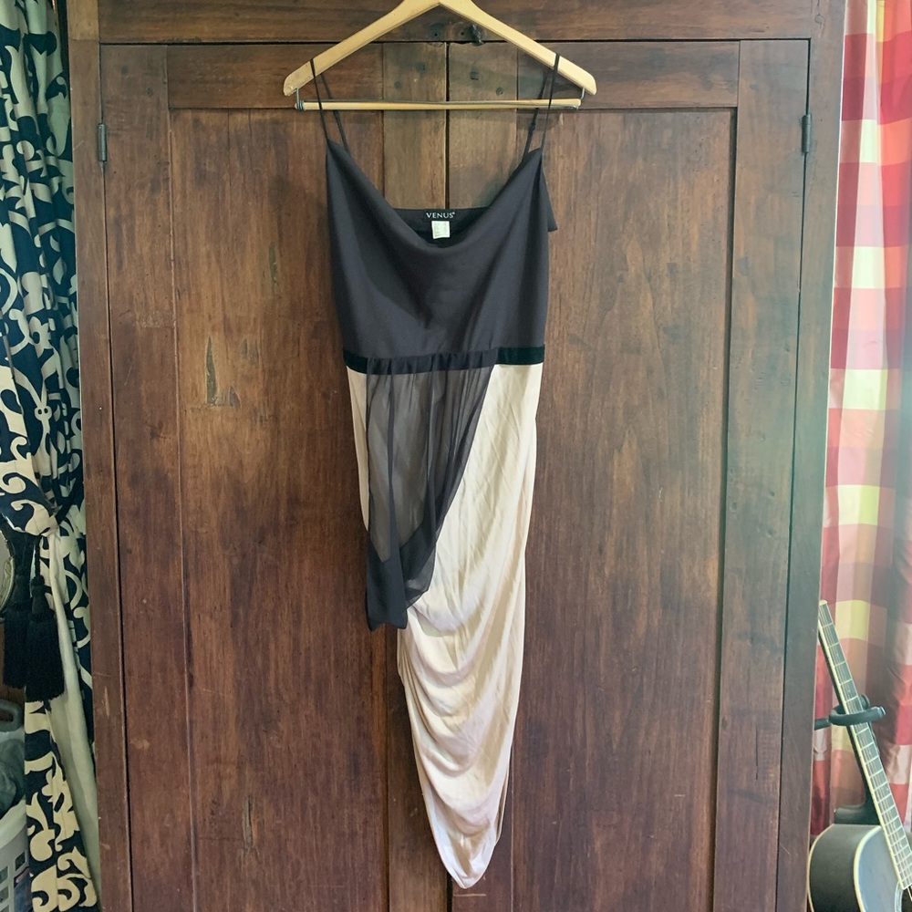 Cowl neck asymmetrical dress size 6